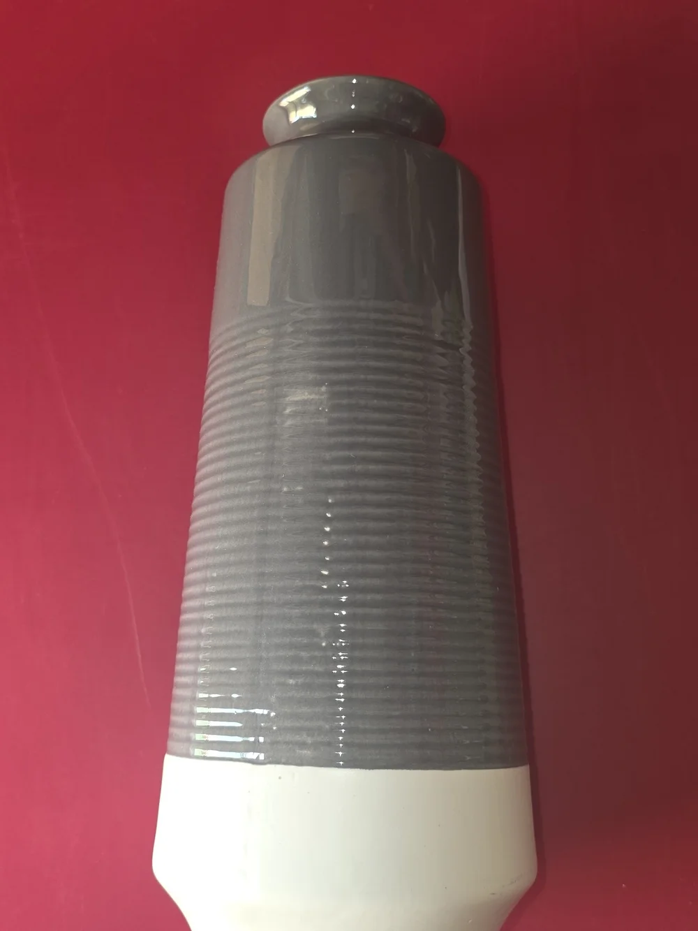 Gray & White Ceramic Vase
